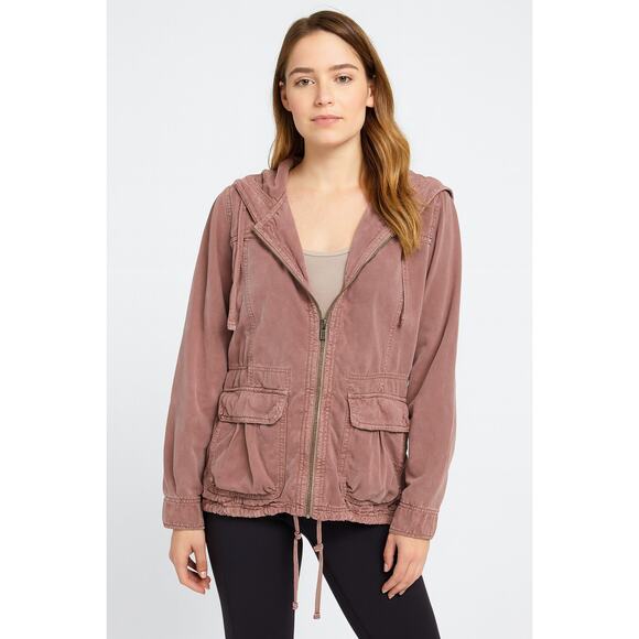 American Eagle Hooded Utility Jacket XS Mauve Cargo Gorpcore Hiking Fall Grunge - Picture 1 of 7